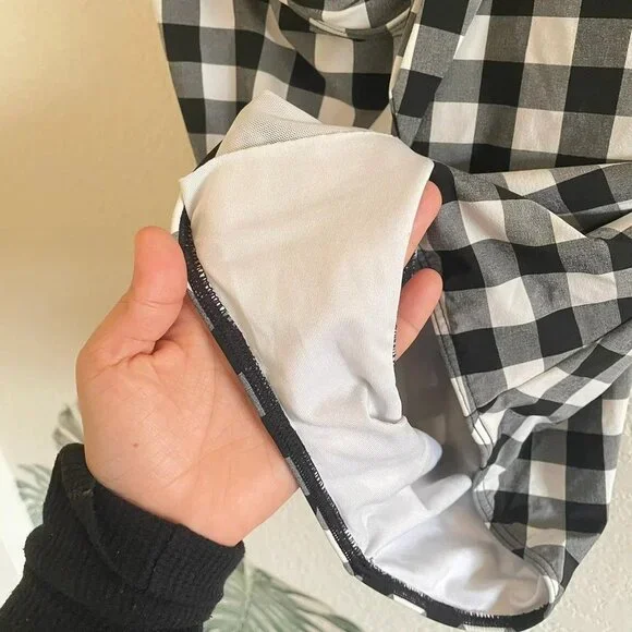 NEXT Plaid One Piece Black and White Bathing‎ Suit - Picture 5 of 6